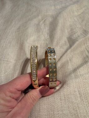 Park Lane Gold-Tone Crystal Pavé & Stud Bracelet Duo